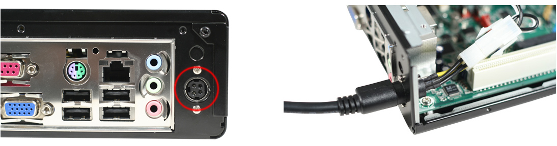 M350D hole for 4PIN Mini-DIN power cable optional feature for M350 Mini-ITX enclosure