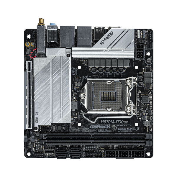ASRock H570M-ITX/ac with Intel Core i3, 4.3GHz, 150W - perspective view